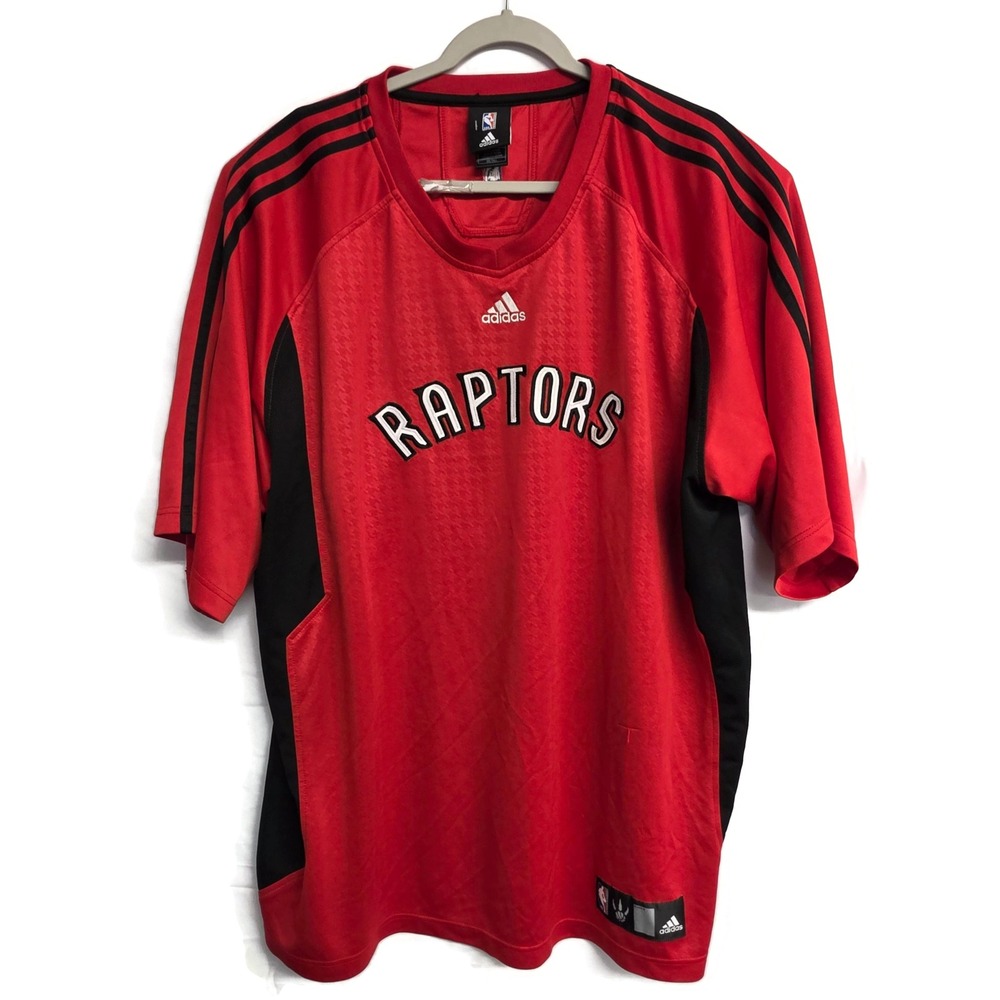 Adidas Toronto Raptors NBA Shooting Shirt Red Black Houndstooth Mens 3XL Tall
